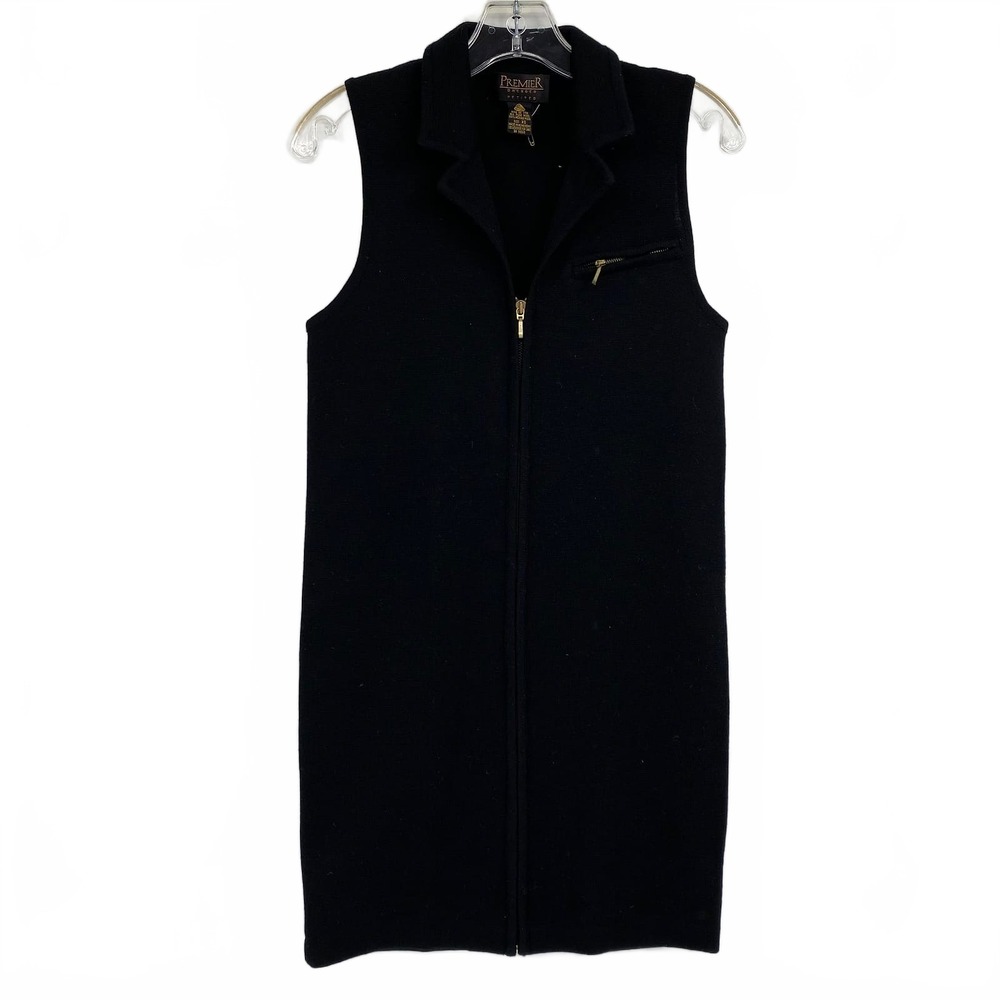 Premier Black Mini Dress Zip Up | Womens XS